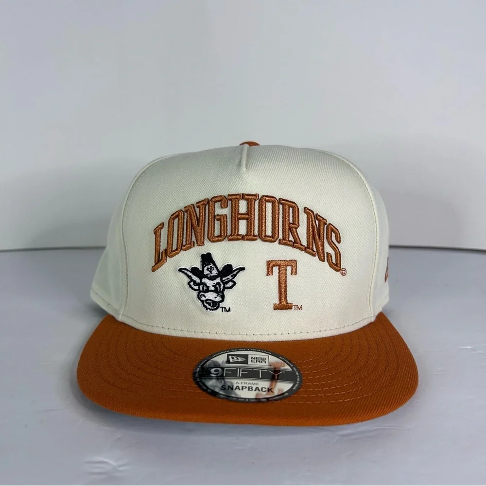 Men's New Era White Orange Texas Longhorns Collegiate 9FIFTY AFrame Snapback Hat